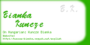 bianka kuncze business card